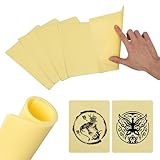 10 Pièces Peau Synthétique Tatouage 3MM, Fausse Peau Synthétique Tatouage Double face, Peau Pratique de Tatouag pour Tatouages Temporaires et Expérimentés, 7.68x5.91x0.12in (Jaune)