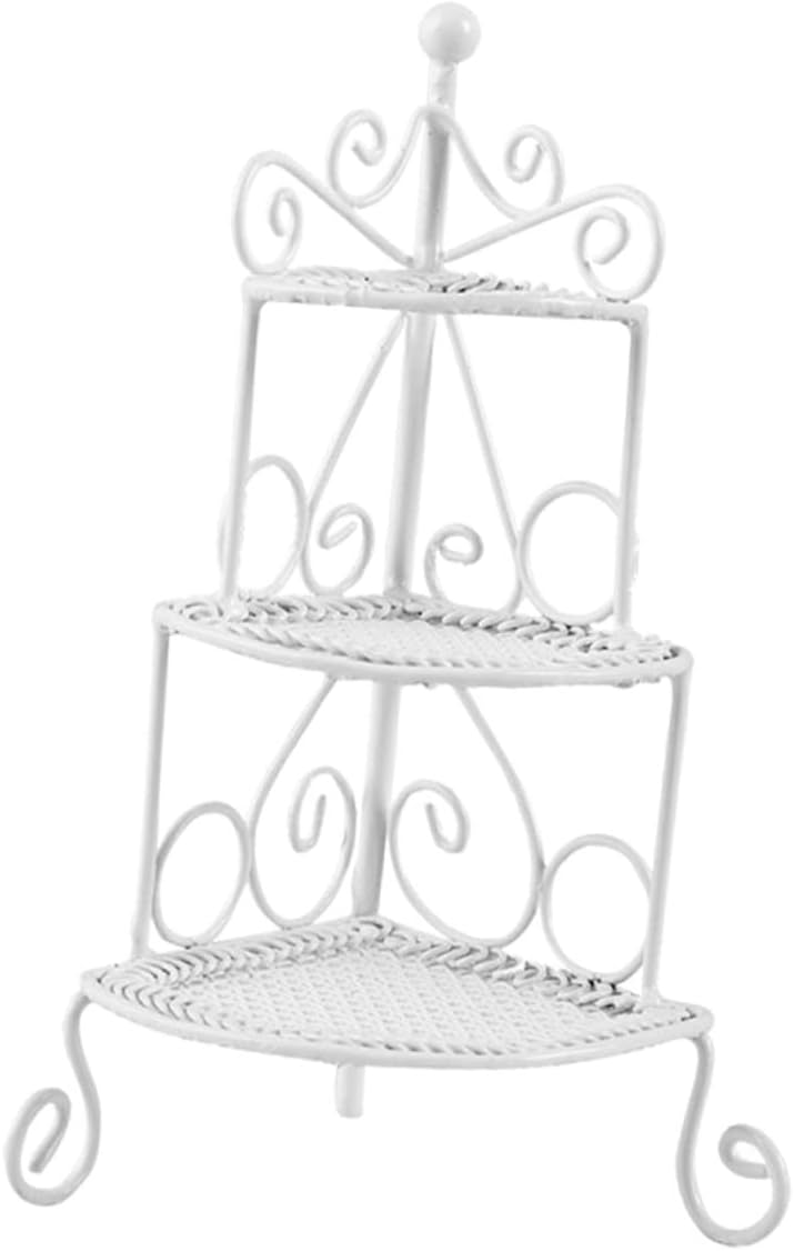 Toyvian 2pcs Miniature Cake Display Stand Rack Dessert Plate Cupcake Tower Scene Layout Tiny Bakery Shop Accessories for Dolls House