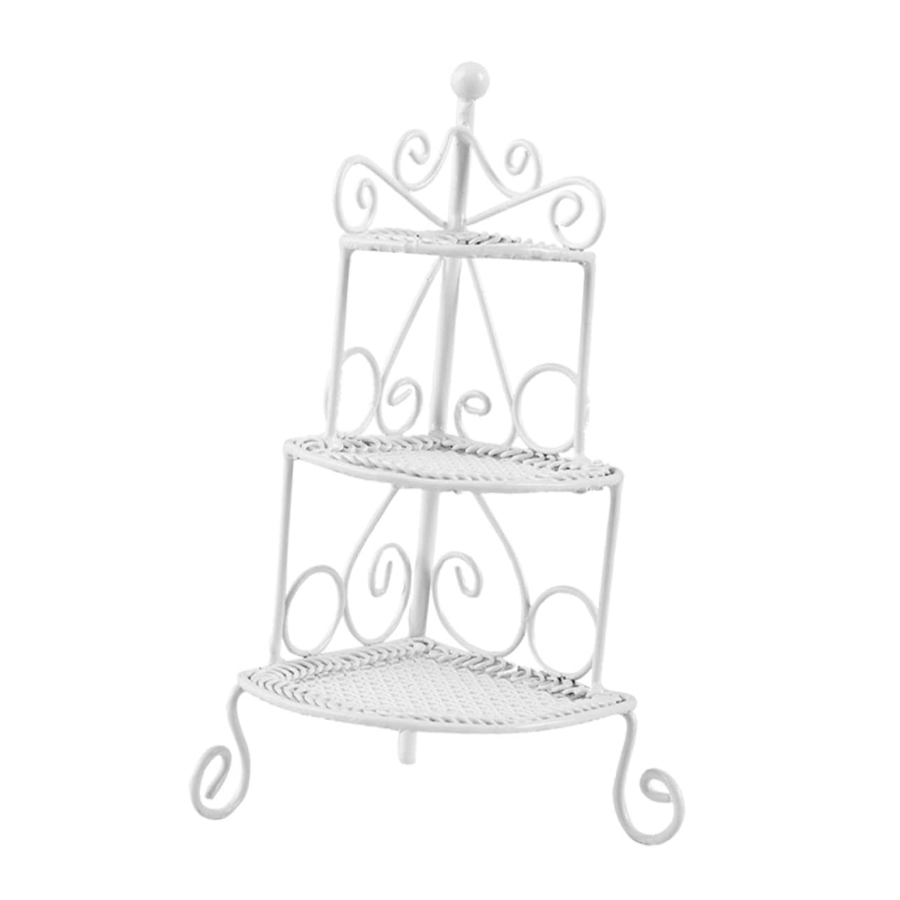 Toyvian 2pcs Miniature Cake Display Stand Rack Dessert Plate Cupcake Tower Scene Layout Tiny Bakery Shop Accessories for Dolls House