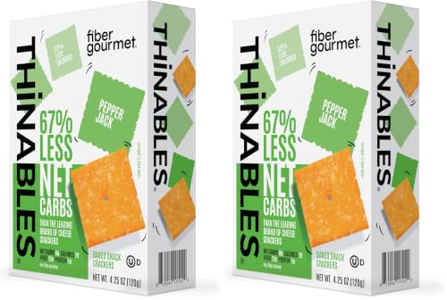 Fiber Gourmet Thinables Baked Cheese Crackers - Pepper Jack - (Pack of 2)