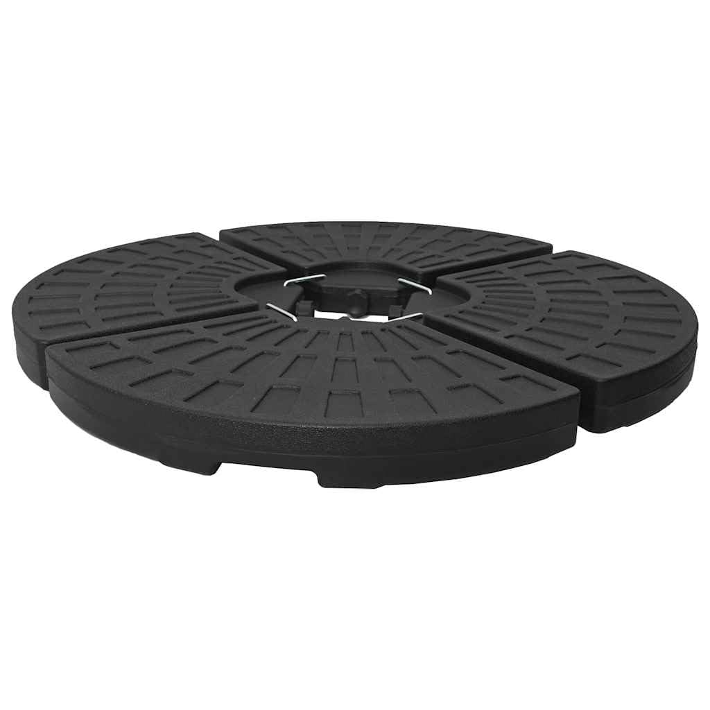 Supporto per ombrellone a ventaglio, 4 pezzi, nero | Plastica HDPE, riempibile con acqua o sabbia, 72 kg, con maniglia per il trasporto, per ombrellone sospeso