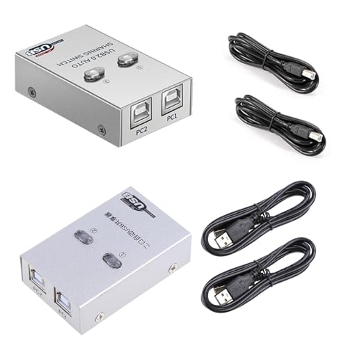 Adaptateur KVM 2 ports USB 2.0 automatique 2 en 1 sortie PC partage périphériques USB pour clavier d'imprimante