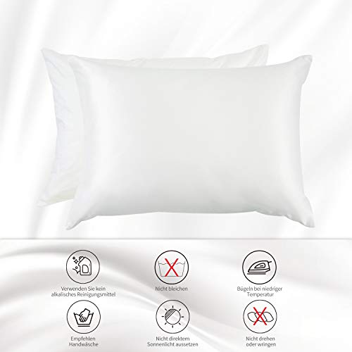 Seidenkissenbezug 100% Reiner natürlicher Maulbeerseide Unterseite von Baumwolle mit Reißverschluss 19 Momme Seiden- und Baumwollbett Kissenbezug mit verstecktem Reißverschluss 1 Stück 40x60cm - Image 5