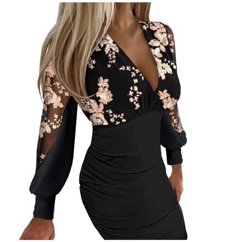 Damen Sommerkleid Lang - Einfarbiges HüFtbetontes LangäRmliges...