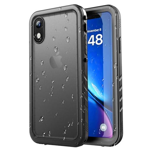 SPORTLINK for iPhone XR Waterproof Case, Waterproof Shockproof Snowproof with Built-in Screen Protector Slim Case for iPhone XR 2018 Release (6.1 inch) Black