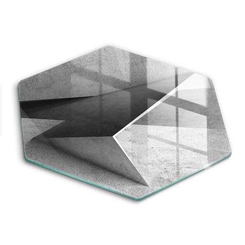 Planche à découper 40cm Wallfluent Cuisson Résistance en forme hectagonale motif béton