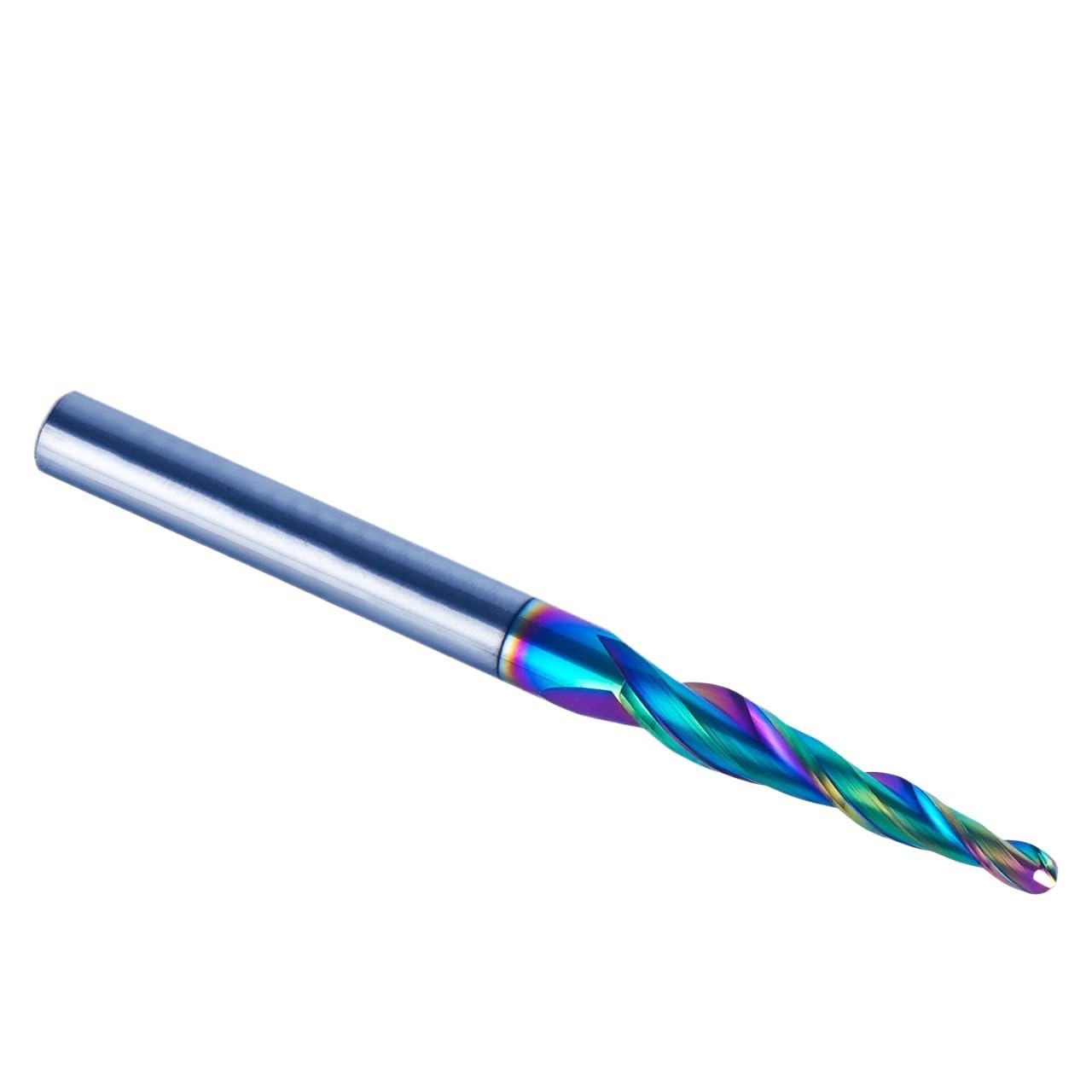 Fresa a punta sferica conica con gambo da 6 mm, punta for fresa in metallo duro con rivestimento DLC, 1 pcs(P2BC-R0.5-30.5-D6-D)