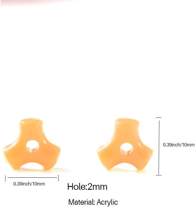 1300 Pcs Acrylic 10mm Plastic 3-Sided Kandi Tri Beads Tri-Shaped Beads Bone Beads Bulk for Wreath Candy Cane Rainbow Holiday Tree Decorations Bead Ornament Jewelry Making Kit - Image 6