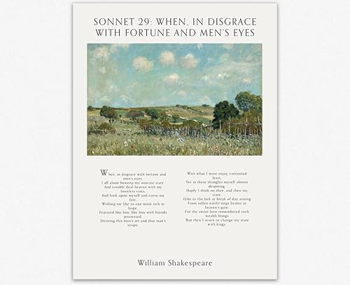 Poème de William Shakespeare en affiche murale pour vibrer d'émotion