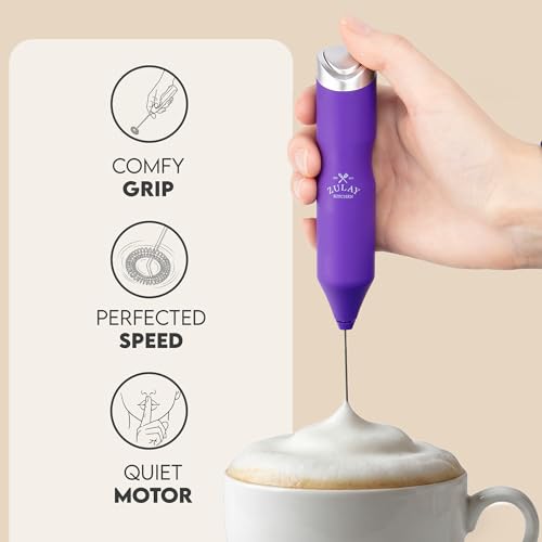 Image of Zulay Kitchen Powerful Frother Wand AA Batteries Included, Ultra Fast Handheld Drink Mixer, Comfort Milk Frother, Stainless Steel Whisker, Frother Handheld for Coffee, Protein & Matcha - Frothmate 2.0