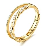 Bague d’éternité torsadée délicate : Inspiration du design : « Le classique ne sera jamais démodé avec le temps, tout comme votre amour. » La partie principale de la bague en or pour femme est composée de chaînes en argent sterling entrelacées, symbolisant que vous apparaissez dans le voyage de ma vie, que j’apparais dans le vôtre, et que nous nous fondons les uns dans les autres, inséparables