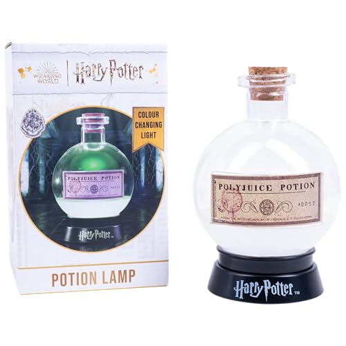 Fizz Creations Harry Potter Potion Light Mood Lamp LED Color-Changing Polyjuice Potion Night Light Battery-Powered Magical Home Decor for Fans & Halloween Parties. (Small)