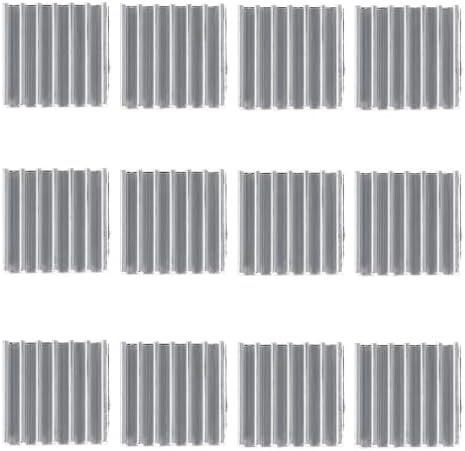 Yardwe 24 Pcs Aluminum Chip Heatsink Radiator 14x14x6mm with Adhesive Tape, Lightweight and Easy to Stick Cooling Pad for LED Light Devices and Computers