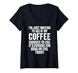 Photo Gallery donna coffee funny gift idea slogan maglietta con collo a v Photo Gallery donna coffee funny gift idea slogan maglietta con collo a v