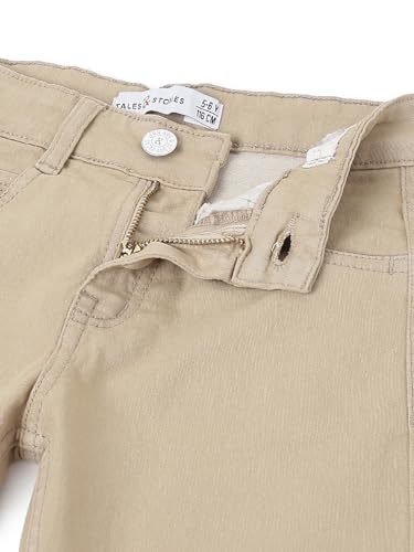 Image of Tales & Stories Boys Slim Fit Denim Jeans | 5-Pocket Stylish Mid-Rise Pants| Durable Cotton Denim Lycra with Button Closure | Casual Wear