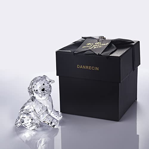 Danrecin 3.12 Inch Clear Lab Puppy Dog Figurines Collectibles Labrador Retriever Statue Acrylic Dog Pet Sculpture Home Decor Not Crystal (B) #TOP4