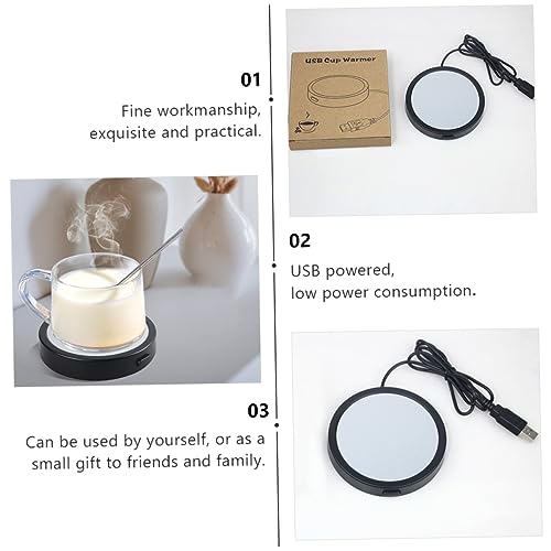 Luxshiny USB Cup Warmer Electric Mug Warmer Coaster Adjustable Temperature Base for Coffee Tea Milk Compatible Home and Office Use Random Color