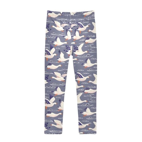 Wild Geese Line Girls Leggings Athletic Pants Tights Stretch Bottom