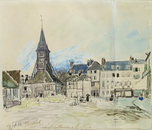 Toile Église Honfleur Jongkind Poster pour Habiller un Mur Vide 60x90