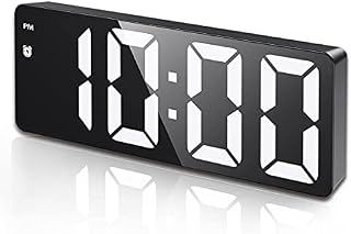Criacr Digital Alarm Clock, Alarm Clocks Bedside with Big LED Temperature Display, Bedside Clock with USB/Battery Powered, Snooze, Date, Time, 3 Adjustable Brightness, Voice Control, 12/24Hr (Green)
