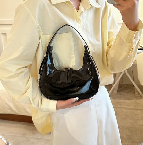 Image of Women's Crescent Shoulder Bags Retro Y2k 90s Hobo Handbags Top Handle Y2k Underarm Bag Fashion Clutch Purses
