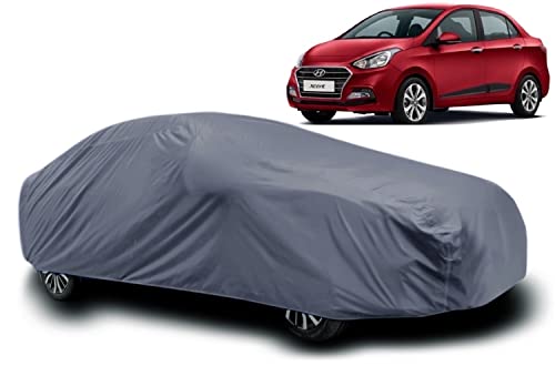 Image of Hyundai Xcent Car Cover Waterproof / Xcent Cover Waterproof / Hyundai Xcent Car Body Cover Waterproof / Xcent Body Cover Waterproof / Car Cover Xcent Hyundai Waterproof / Car Cover Hyundai Xcent Waterproof / Waterproof Car Cover For Hyundai Xcent With Triple Stitched Fully Elastic Ultra Surface Body Protection (Grey)
