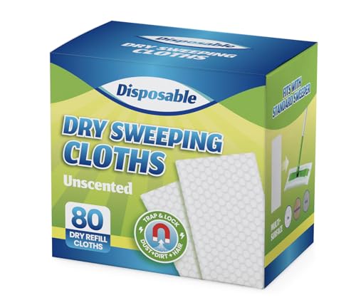 PEACHICHA Flash Dust Magnet Dry Mop Refills Disposable Dusting Cloths Floor Cloth Refills Disposable Dust Mop Refills 20 * 30cm 80 Pcs