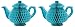 Beistle 59947, 2 Piece Tissue Teapot Centerpieces, 7", Blue