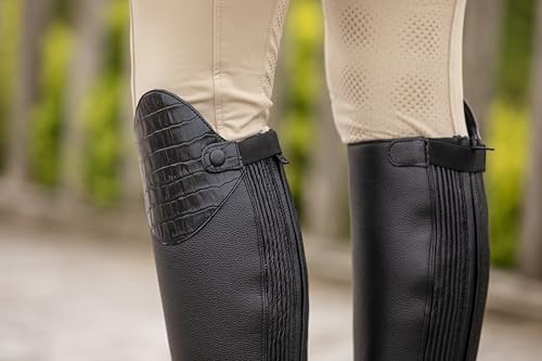 Botas de equitación negras de cuero de caña extra corta en talla EU40 5