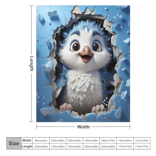 Couverture douce pingouin en peluche pour cadeau d'anniversaire ou de naissance