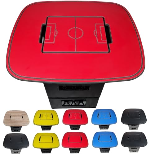 Black Friday Premium Bierkastenaufsatz Bierkisten Tisch Bierkasten Stehtisch Bierkisten Aufsatz Bistrotisch Partytisch Fanartikel Fussball (Rot + Spielfeld)