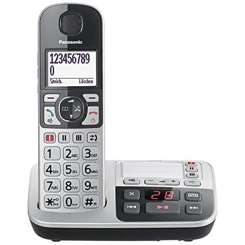 Panasonic KX-TGE520GS - Teléfono (Teléfono DECT, Terminal inalámbrico, Altavoz, 150 entradas, Identificador de llamadas, Negro, Plata) Cover