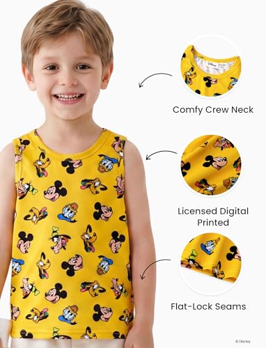 Image of Disney Marvel Spiderman Cars Stitch Star Wars Mickey Boy /Girl T-Shirt&Tank Top Set 2Pcs Short&Sleeveless Shirt Kid Cloth 2-9Y