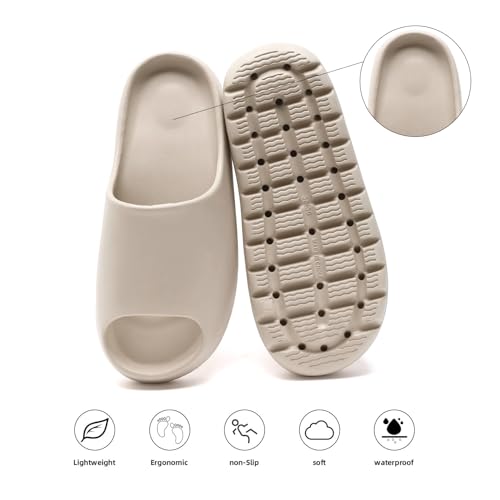 Image of Yueerlu Cloud Slides for Women Men, Recovery Womens Pillow Slides,EVA Anti-Slip shower shoes,Thick Sole Open Toe Garden Shoes,men's sandals,mens slippers for Indoor and Outdoor Size