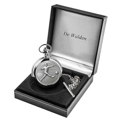 Reloj de bolsillo de fútbol y cadena de peltre, un recuerdo eterno de plata para padres e hijos 2