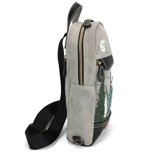 Image of CHALA Canvas Sling Bag Women RFID Protected Canvas Crossbody Backpack with Adjustable Strap