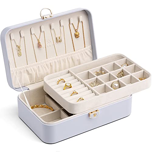 Vlando Jewelry Box Organizer for Girl,Faux Leather...