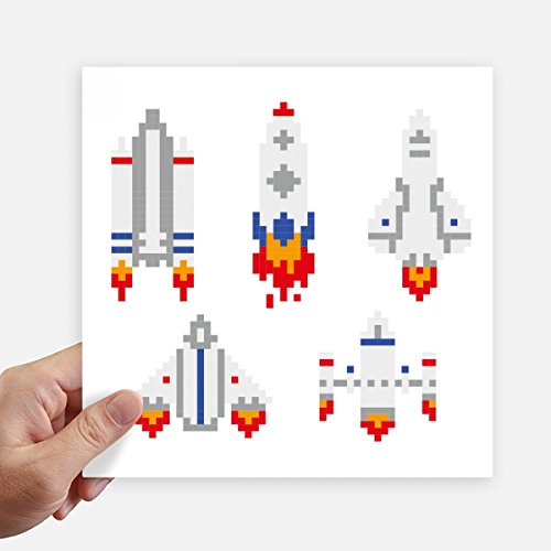 Autocollant carré pixel espace de 20 cm pour valise et mur