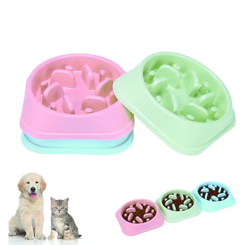 早食い防止 犬 食器 犬 ご飯皿 凹凸設計 犬 餌入れ 健康管理 滑り止め 大型・中型・小型犬ペット適合 (緑)