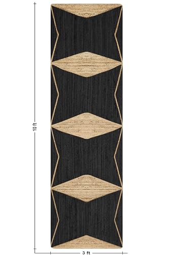 Alfombra de yute de tejido plano antimanchas visuales para pasillos 4