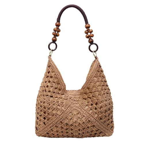 Bolsa tote de hombro de crochet para mujer