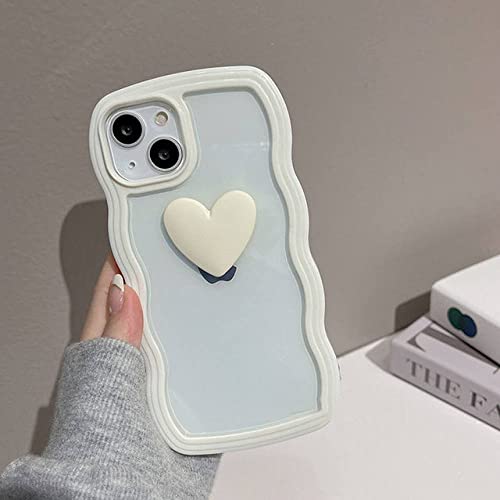 GINASH Fundas de teléfono Transparentes para iPhone 11 14 Pro MAX 13 12 7 8 Plus XR X XS MAX SE 2022 2020 Candy Wave Frame Funda Trasera Suave, Blanca, para iPhone XS