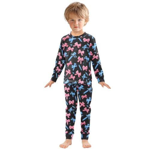 ALAZA Blue Bow Funny 2 Piece Pajama Set Long Sleeve Top and Pants Sleepwear Unisex3