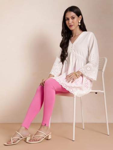 Image of TWIN BIRDS Super Stretchable Cotton Elasthane Fabric Ankle Length Leggings for Women