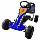 Homgoday Pedal-Gokart für Kinder 3-5 Jahre mit Pendelachse und schaltbarem Freilauf - Blau, 89x52x51 cm