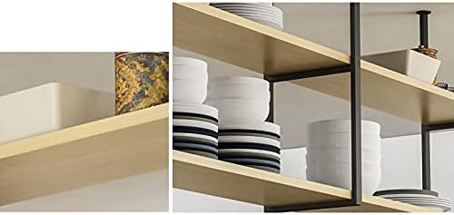 Industrial Ceiling Mount Floating Shelf - Rustic 2-Tier Wood & Metal Storage Rack for Garage & Kitchen - Stylish Wall-Mounted Shelving for Home Decor & Organization