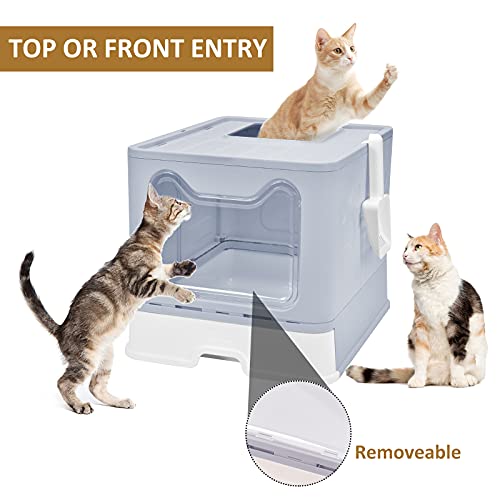 Arenero cubierto plegable para gatos con tapa miniatura 5