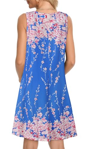 Image of elescat Womens Summer Dresses Casual V Neck Sleeveless Pockets Beach Loose Tank Sundress 2026