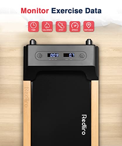 Redliro Walking Pad, Wood Under Desk Treadmill 300 Lb Capacity Installation-Free For Home Office Use With Remote Control Led Display #TOP5