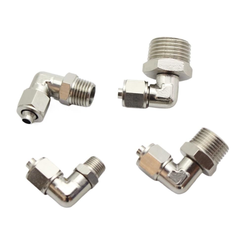 Pneumatyczna złączka obrotowa Kolanko wtykowe - Precyzyjny adapter rurowy z gwintem do rur metalowych, 1 szt.(12mmx1/2inch)